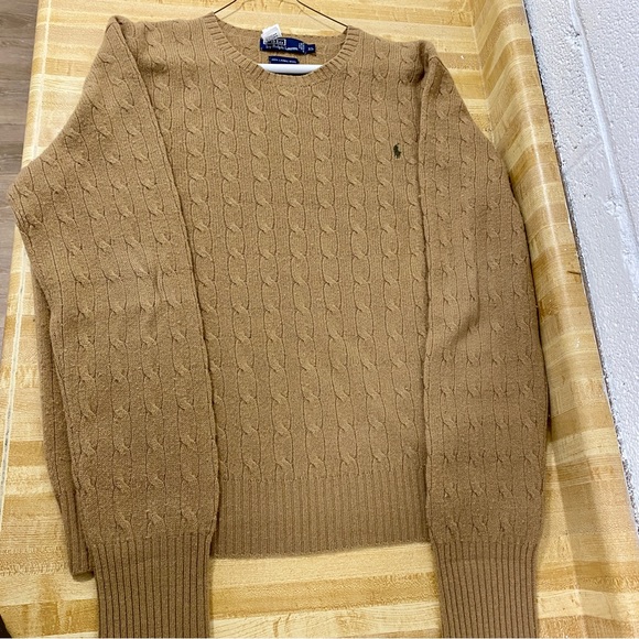 Polo Ralph Lauren Lambswool Sweater Tan XL - Picture 1 of 9